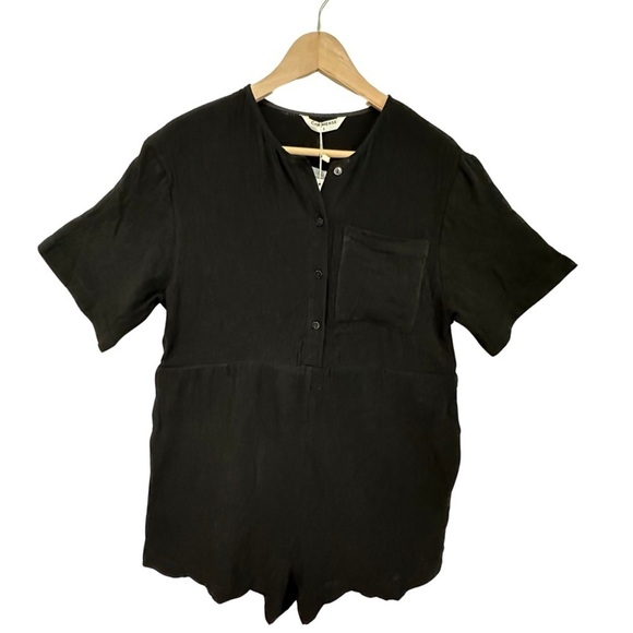 Commense Gauzy Cotton Romper Beach Cover Up Black NEW WITH TAGS - Picture 1 of 5